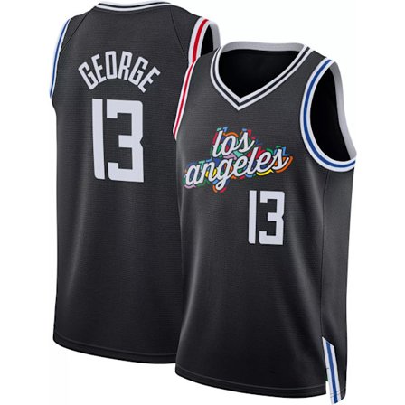Mordely Herr 2023 City Edition Los Angeles Clippers Paul George #13 Svart Dri-FIT Swingman tröja för vuxna