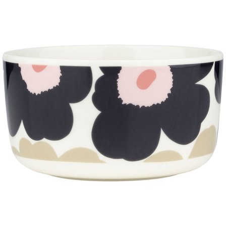 Marimekko Unikko skål 5 dl, hvit/kullgrå/sand' - 'Off white, kullgrå, sand, rosa