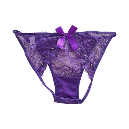 Femme Øyevippeblonde Undertøy for Kvinner, Lavt Liv Hollow Out Truser, Sexy & Komfortabel Fransk Blonde Stringundertøy