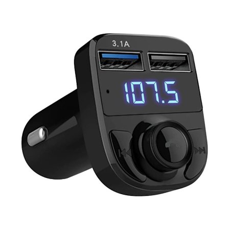 Bluetooth FM-sender med 2x USB-oplader