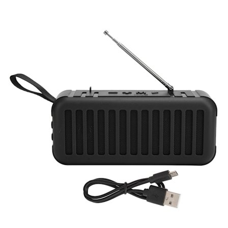 D6‐2 Trådlös Bluetooth-högtalare Mini Bärbar Solcellsladdad Subwoofer Stöd FMBlack