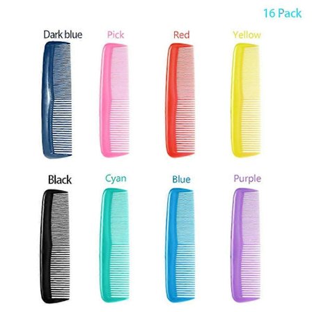 16-delars Färgglada Hårkammar Set för Barn Kvinnor Män Färgglad Plast Fin Dressing Kam, Barns håruträtningskam, hårstyling ribbkam