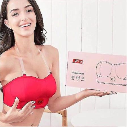 Elektrisk Bröstmassage BH Trådlöst Bröstförstärkningsinstrument Med Hot Compress Funktion För Bröstlyft Förstora Yh-b-134-red