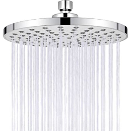 Fastmonteret brusehoved, 8 tommer brusehoved med højt tryk, rundt luksus