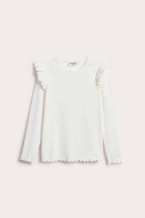 Kappahl | Pitkähihainen ribbipaita Valkoinen 98/104 | Valkoinen