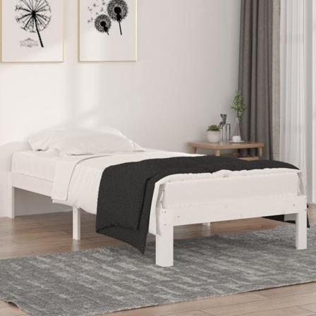 Vidaxl Sängram Vit Massivt Trä 90x190 Cm 3ft Vit