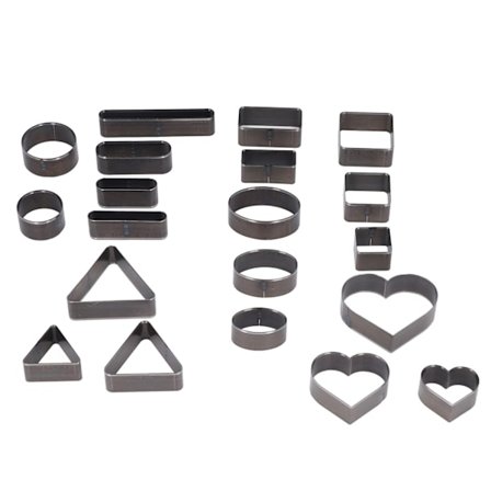 20 STK Lærstanser Rund Firkant Hjerter Lærstansing Høykarbonstål Stansesett for Skinnskjæring