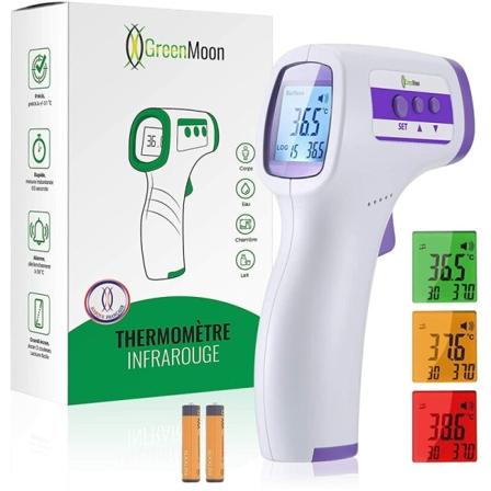 Pannatermometer infrapunatermometer aikuisille, kosketukseton termometri, LCD-n ytt , muistitoiminto, infrapunatermometeri lapsille, aikuisille, 