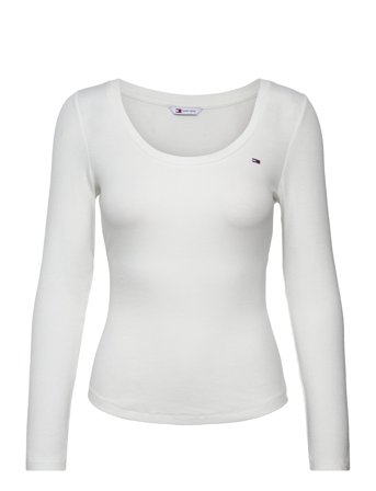 Tjw Reg Soft Rib Essential Ls White Tommy Jeans