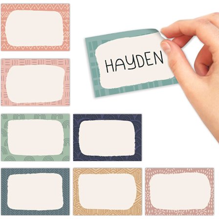 Navnelapper Klistremerke - 56 Navnelapper for Klasserom, Navnelapp Klistremerker for Barn, Selvklebende Klasseromsetiketter for Lærere, Navnelapper 