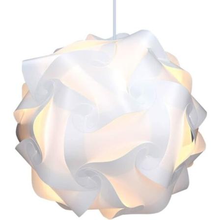 Puslespilllampe med XL lampeskjerm - IQ-armatur 30 deler 15 design hvitt lys - Diameter ca. 40 cm - Med E27 sokkelkabelholder