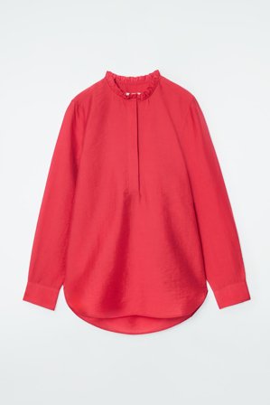 COS Women's Ruffle Collar Textured Blouse