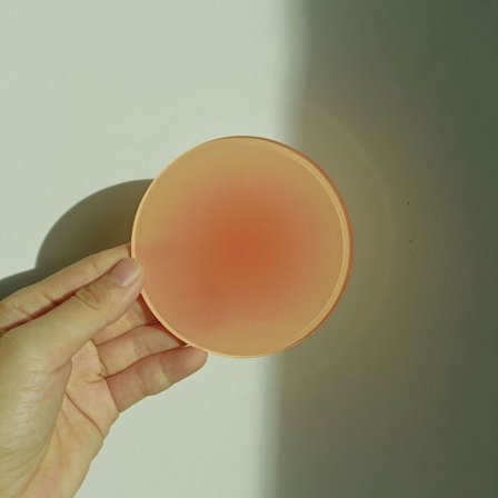 4 stk. Akryl Farvet Glasbrikke Rund Farvet Glasbrikke ORANGE