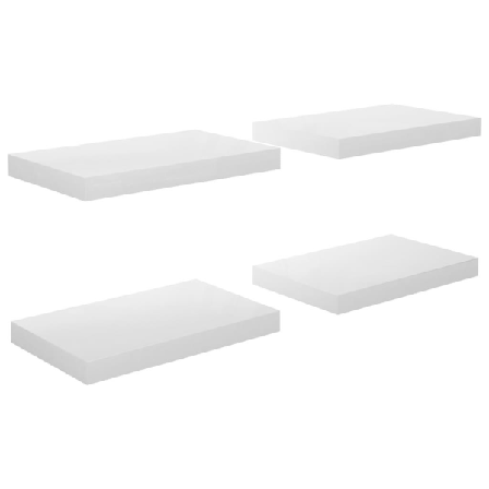 Vidaxl Svävande Vägghyllor 4 St Vit Högglans 40x23x3,8 Cm Mdf Vit