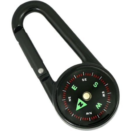 Clip-on kompass för vandring | Utomhus clip-on nyckelringskompass | Funktionellt överlevnadsverktyg för fältövning, bergsklättring