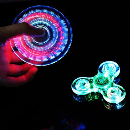 Lysande LED-lampa Fidget Spinner Hand Top Spinners Glow in Dark Light EDC Figet Spiner Finger Stress Relief Toys