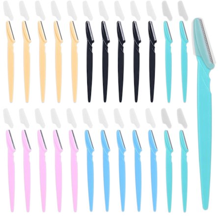 15-Dels Verdipakke Skjønnhetsverktøysett for Menn og Kvinner: Engangshøvler for Menn + Engangs Øyenbrynshøvler for Kvinner, Sklisikkert grep + 