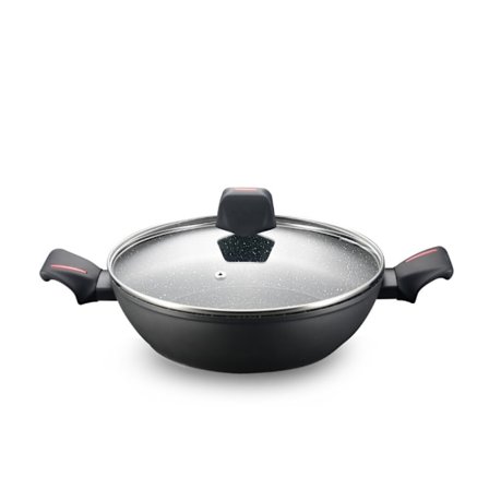 24 cm non-stick marmor stegepande, 3 l kapacitet