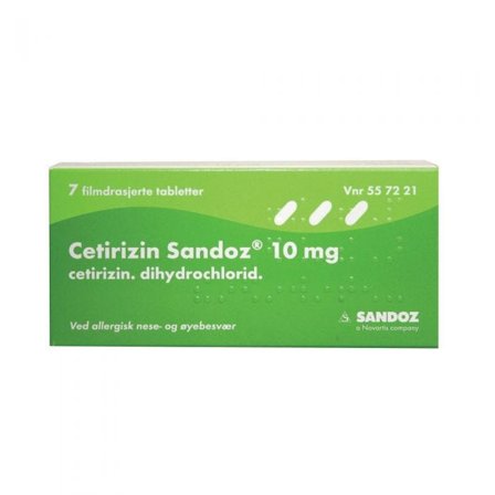 Cetirizin Sandoz 10 mg tabletter