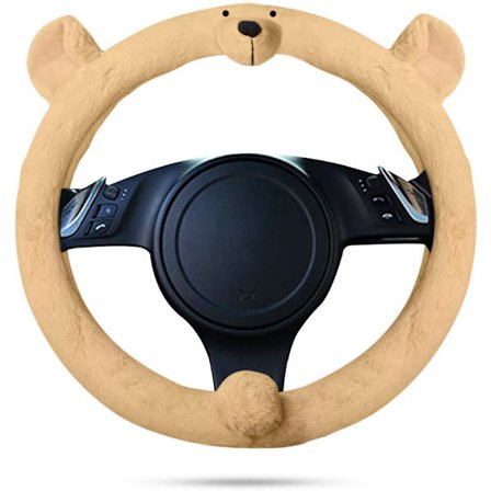 Beige Bear - 1 styck - Söt djurformad bilrattskydd