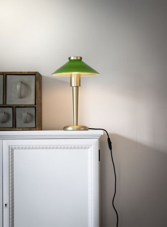 August bordlampe H34 - grønn/messing