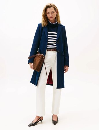 Tommy Hilfiger Classic Sb Wool Reg Coat - Navy - 46