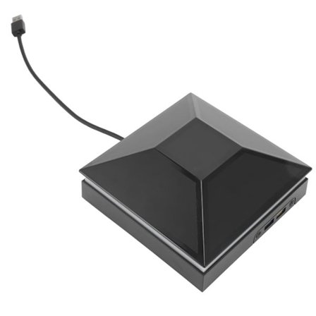 Konsol Køleventilator 12W 3 Vindhastigheder Touch-kontakt Justerbar Støvtæt LED-lys USB-porte Sort