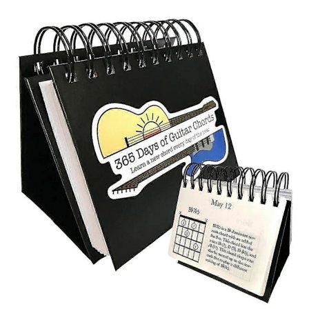 365 päivän kitarasointukalenteri, 2023 kitarasointusivu-päivässä -kalenteri, oppimiskalenteri, lahjoja kitaran ystäville, aloittelijoille