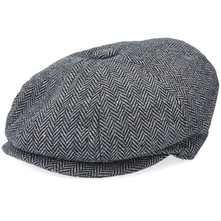 Kinder Jaxon & James - Grau flatcap Cap - Kinder Herringbone Kinder Patch Newsboy Charcoal Flat Cap @ Hatstore