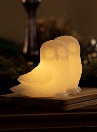 Batterilys Ellen ugle 2-pk - hvit