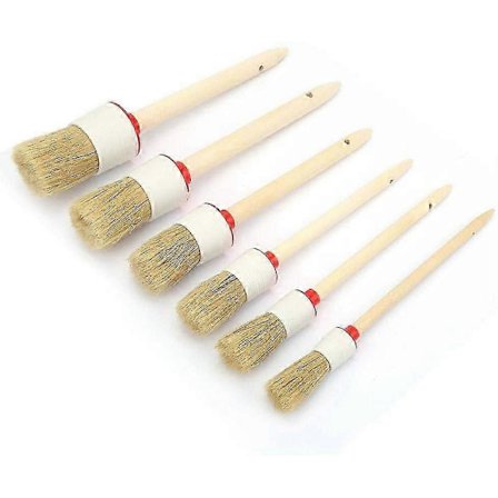 Pigghårbørste for krittmaling og voksbørste, krittbørstesett for oljemaling, hårfjerning, møbler 20 mm 25 mm 30 mm 35 mm 40 mm 45 mm QAV