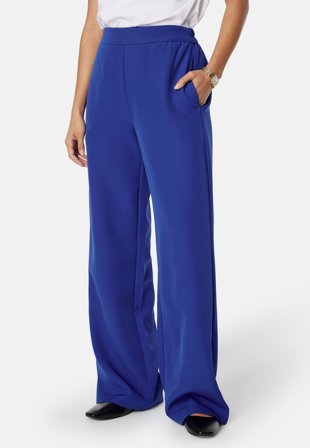 Pieces Bossy HW Wide Plain Pant Mazarine Blue Klær