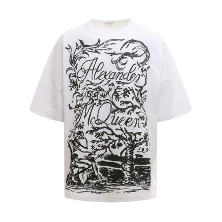 Alexander McQueen T-Shirt vit, Herr, Herr, Storlek: S