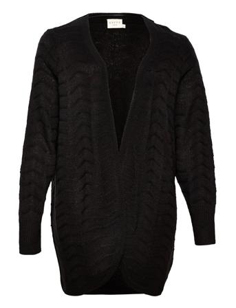 Kcemana Knit Cardigan Strikkegenser Cardigan Svart Kaffe Curve