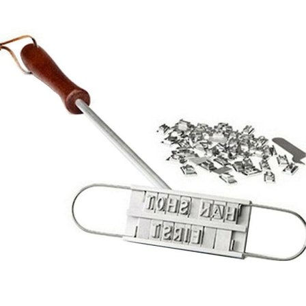 Trykt Grill Træhåndtag Stempel Grill Kød DIY Steak