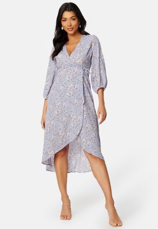 Happy Holly Ria high low dress Light blue / Patterned Klær