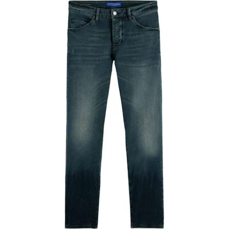 Scotch & Soda, Singel slim tapered jeans telescope blue used Blauw, Heren, Maat:W32 L32