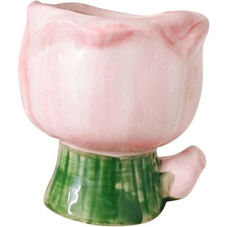 Blomstret Makeupbørsteholder Keramisk Penneholder Skrivebord Dekorativ Opbevaringskrukke