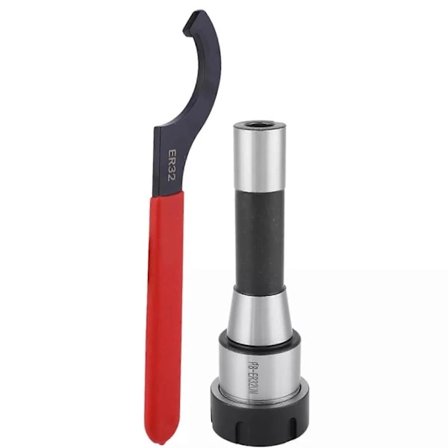 Høy Presisjon R8-ER32 Spennhylsechuckholder Kit Freseverktøy med Krok Nøkkel