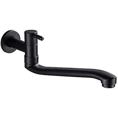 Svart kallvattenkran för tvättmaskin, mopp, väggmonterad