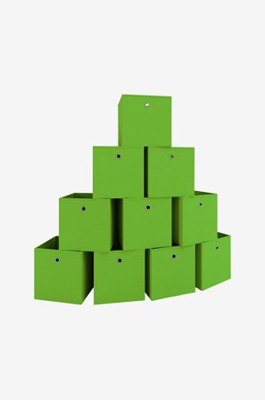 VCM - Set med 10 hopfällbara boxar Boxas - Grön - Hyllor & förvaring - Från Homeroom