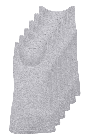 JBS of Denmark Bambu, Linne Breda Axelband, 6-pack, Vit Linnen Dam Grå S