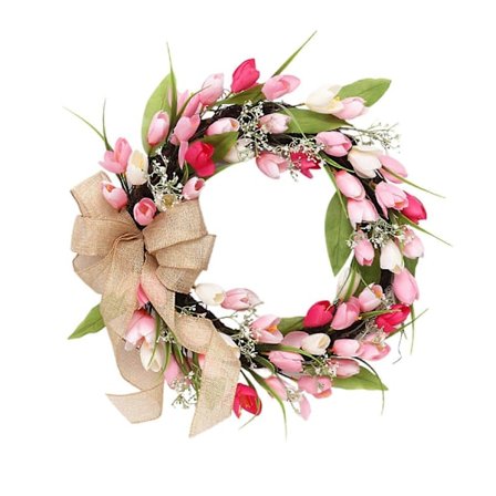 17,72 tum Valentine's Day krans, utomhusupplyst Valentine's Day krans för ytterdörren för semesterdekorationer till Alla hjärtans dag