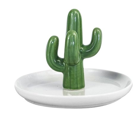 Kaktus Ringholder Ringskål Keramisk Smykke Keramisk Organizer Oppbevaringsplate Dekorative Brett Armbånd Øredobber Pyntegjenstander Kreativ 
