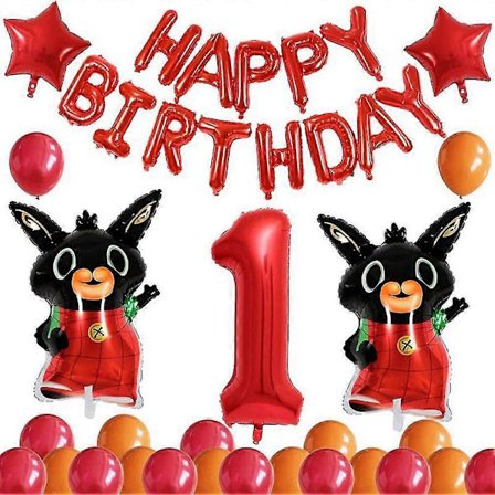 32 st Happy Birthday Ballonger Kit Mylar Ballonger Med Latex Ballonger För Bing Kanin Tema Fest Dekoration 2025:e