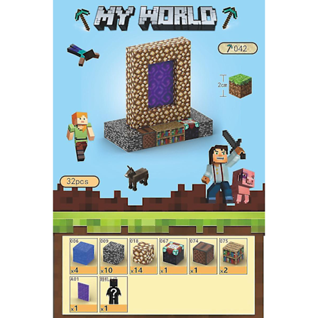 32 kpl T042 Heaven Portal Minecraft Magneettiset Rakennuspalikat Pinottavat Minifiguurilelut Magneettikuutio Maailmansetti Leikkikalut