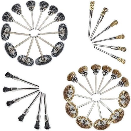 36 stk. stålbørster for roterende verktøy - Fjerning av rust og maling - Perfekt for Dremel [db]