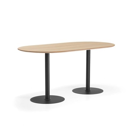 Barbord METRIC, oval, 2000x1000x900 mm, sort/eg