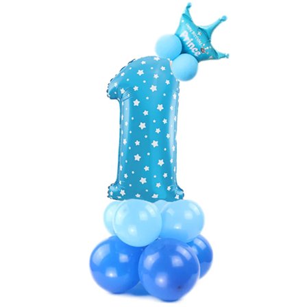 Ballongset Siffra Stående Blå "0-9" Siffra 1 - Kalaslagret.se