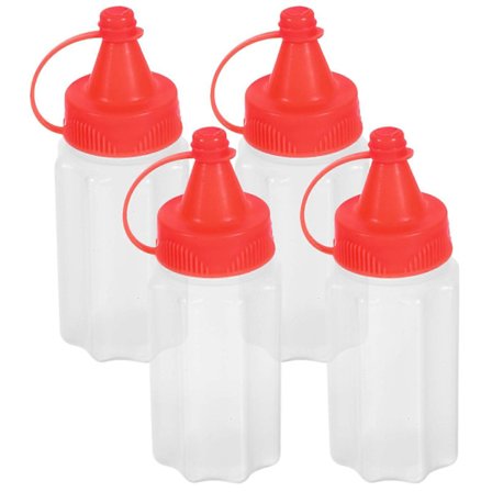 4 st Mini Krydda Klämflaska Ketchupflaska Liten Senapsflaska för Salladsdressing